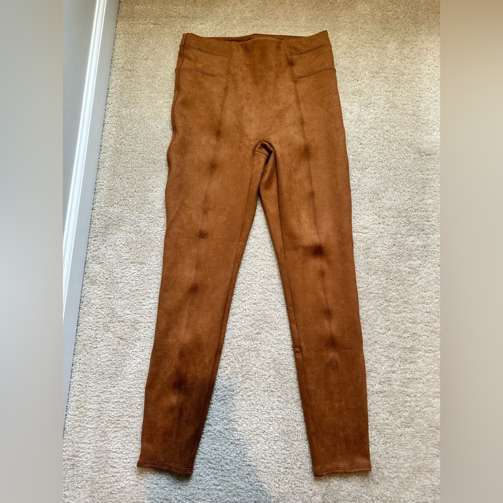 SPANX Camel Suede Leggings